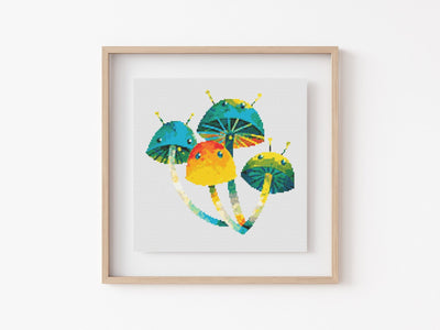 Magic Mushroom Cross Stitch Pattern, Instant Download PDF, Nursery, Modern Stitch Chart, Science Decor, Cross Stitch Art, Embroidery Gift