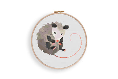 Possum Cross Stitch Pattern, Instant Download PDF, Counted Cross Stitch, Cross Stitch Art, Embroidery Hoop, Nursery Wall Decor, Kids Room