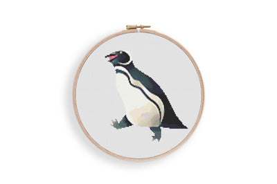 Penguin Cross Stitch Pattern, Instant Download PDF, Counted Cross Stitch, Cross Stitch Art, Embroidery Hoop, Nursery Decor, Animal Kids Room