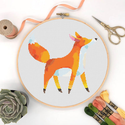 Fox Cross Stitch Pattern, Instant Download PDF, Nursery Wall Decor, Modern Chart Tutorial, Animal Art, Cross Stitch Art, Embroidery Gift