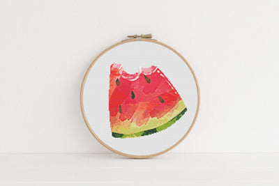 Watermelon Cross Stitch Pattern, Instant Download PDF, Housewarming Gift, Wall Hanging Decor, Counted Cross Stitch, Kitchen Gift Ideas