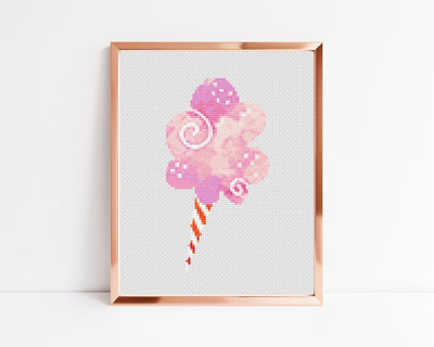 Cotton Candy Cross Stitch Pattern, Instant Download PDF, Housewarming Gift, Wall Hanging Decor, Counted Cross Stitch, Kitchen Gift Ideas