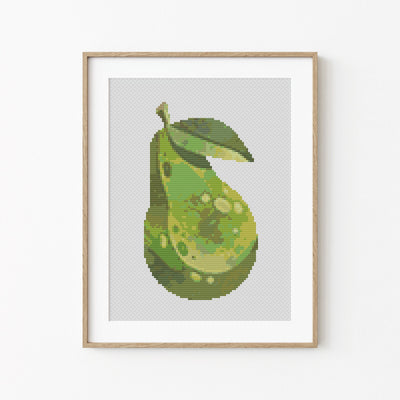 Avocado Cross Stitch Pattern, Instant Download PDF, Nursery Decor, Modern Stitch Chart, Boho Food Art, Cross Stitch Art, Embroidery Gift