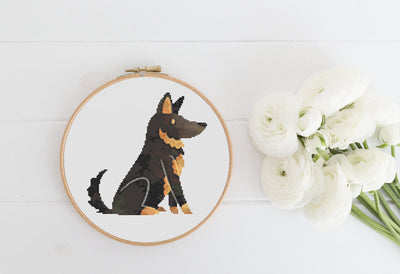 Dog Cross Stitch Pattern, Instant Download PDF, Nursery Wall Decor, Modern Chart Tutorial, Pet Animal Art, Cross Stitch Art, Embroidery Gift