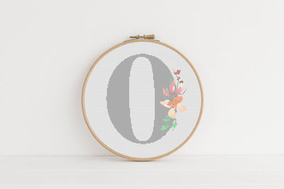 Number 0 Cross Stitch, Download PDF, Modern Stitch Chart, Cross Stitch Art, Easy Cross Stitch, Embroidery Hoop, Cross Stitch Kit, Boho Wall