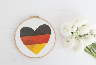 Germany Cross Stitch Pattern, Instant Download PDF, Nursery Room Decor, Modern Stitch Chart, Boho Pattern, Cross Stitch Art, Embroidery Art