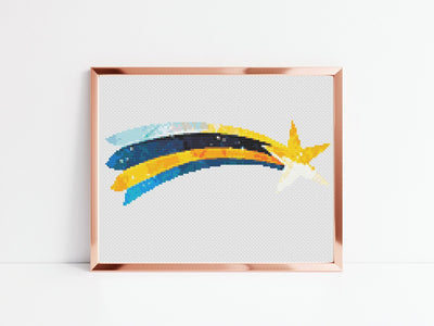 Shooting Star Cross Stitch Pattern, Instant Download PDF, Nursery Decor, Modern Chart, Kids Pattern, Cross Stitch Art, Embroidery Gift