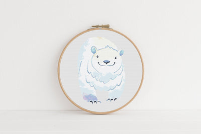 Polar Bear Cross Stitch Pattern, Instant Download PDF, Counted Cross Stitch, Cross Stitch Art, Embroidery Art, Nursery Decor, Boho Art Gift