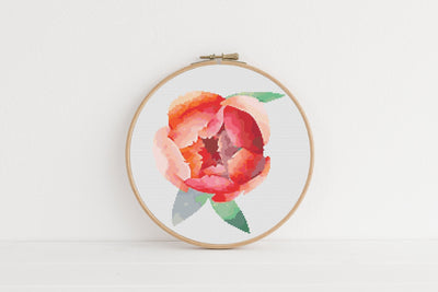 Peonies Cross Stitch Pattern, Instant Download PDF, Counted Cross Stitch, Cross Stitch Art, Embroidery Art, Nursery Wall Art, Boho Home Art