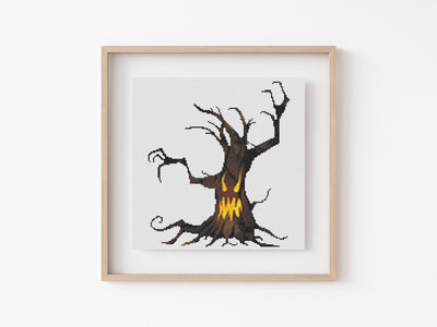 Spooky Tree Cross Stitch Pattern, Instant Download PDF, Nursery Art, Modern Stitch Chart, Halloween Decor, Cross Stitch Art, Embroidery Gift