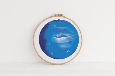 Neptune Cross Stitch Pattern, Instant Download PDF, Planet Art, Modern Stitch Chart, Science Room Decor, Cross Stitch Art, Embroidery Gift