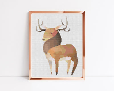 Stag Cross Stitch Pattern, Instant Download PDF, Counted Cross Stitch, Cross Stitch Art, Embroidery Hoop, Nursery Wall Art, Boho Home Decor