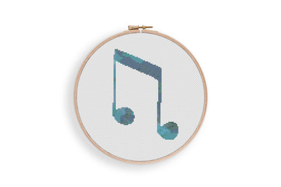 Music Note Cross Stitch, Instant Download Pattern PDF, Modern Stitch Chart, Aesthetic Room Decor, Nursery Wall Art, Tiny Cross Stitch Art