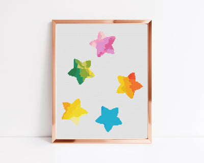 Stars Cross Stitch Pattern, Instant Download PDF, Counted Cross Stitch, Cross Stitch Art, Embroidery Hoop, Star Nursery Decor, Kids Room