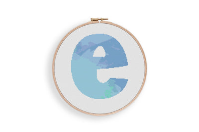 Letter e Cross Stitch, Instant Download Pattern PDF, Modern Stitch Chart, Aesthetic Room Decor, Nursery Wall Art, Tiny Cross Stitch Art
