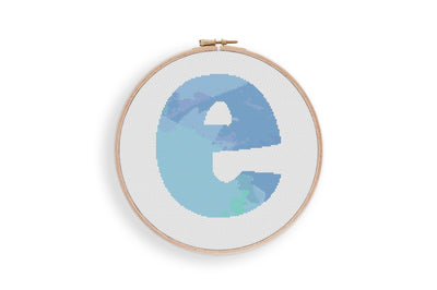 Letter e Cross Stitch, Instant Download Pattern PDF, Modern Stitch Chart, Aesthetic Room Decor, Nursery Wall Art, Tiny Cross Stitch Art