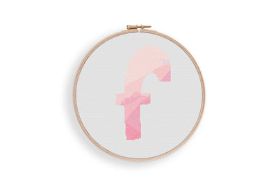 Letter f Cross Stitch, Instant Download Pattern PDF, Modern Stitch Chart, Aesthetic Room Decor, Nursery Wall Art, Tiny Cross Stitch Art