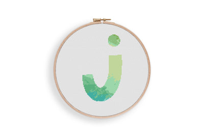 Letter j Cross Stitch, Instant Download Pattern PDF, Modern Stitch Chart, Aesthetic Room Decor, Nursery Wall Art, Tiny Cross Stitch Art