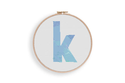 Letter k Cross Stitch, Instant Download Pattern PDF, Modern Stitch Chart, Aesthetic Room Decor, Nursery Wall Art, Tiny Cross Stitch Art