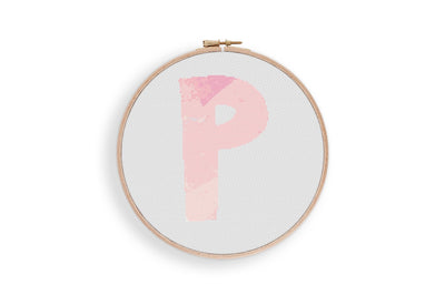 Letter p Cross Stitch, Instant Download Pattern PDF, Modern Stitch Chart, Aesthetic Room Decor, Nursery Wall Art, Tiny Cross Stitch Art