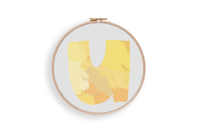 Letter u Cross Stitch, Instant Download Pattern PDF, Modern Stitch Chart, Aesthetic Room Decor, Nursery Wall Art, Tiny Cross Stitch Art