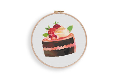 Cake Cross Stitch Pattern, Download PDF Pattern, Counted Cross Stitch, Modern Stitch Chart, Embroidery Kit, Food Nursery Decor, Gift for Mom