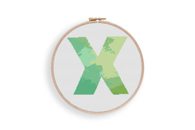 Letter x Cross Stitch, Instant Download Pattern PDF, Modern Stitch Chart, Aesthetic Room Decor, Nursery Wall Art, Tiny Cross Stitch Art