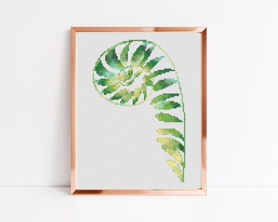 Fern Cross Stitch Pattern, Instant Download PDF, Aesthetic Room Decor, Modern Stitch Pattern, Floral Decor, Boho Home Gift, Nursery Wall