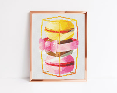 Macaroons Cross Stitch Pattern, Instant Download PDF, Nursery Room Decor, Modern Stitch Chart, Boho Decor, Cross Stitch Art, Embroidery Gift