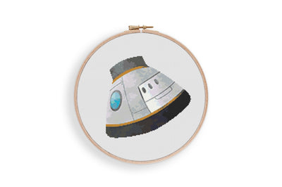 Crew Capsule Cross Stitch Pattern, Instant Download PDF, Nursery Decor, Modern Pattern, Space Room Decor, Cross Stitch Art, Embroidery Gift