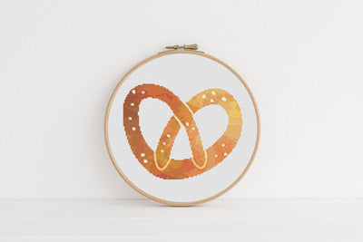 Pretzel Cross Stitch Pattern, Instant Download PDF, Nursery Room Decor, Modern Stitch Chart, Boho Wall, Cross Stitch Art, Embroidery Gift