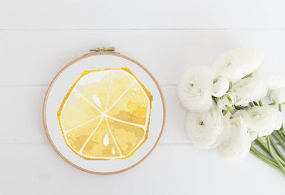 Lemon Cross Stitch Pattern, Instant Download PDF, Nursery Room Decor, Modern Stitch Chart, Boho Decor, Cross Stitch Art, Embroidery Gift