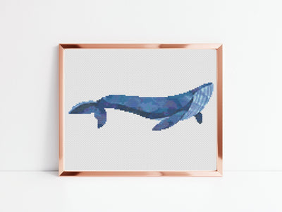Blue Whale Cross Stitch Pattern, Instant Download PDF, Counted Cross Stitch Art, Embroidery Art, Nursery Wall Art, Boho Home Decor, Ocean