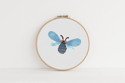 Fly Cross Stitch Pattern, Instant Download PDF, Counted Cross Stitch Art, Embroidery Art, Nursery Wall Design, Aesthetic Home Decor, Animal