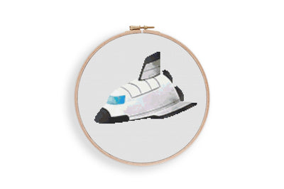 Spaceshuttle Cross Stitch Pattern, Instant Download PDF, Nursery Decor, Modern Stitch Chart, Space Art, Cross Stitch Art, Embroidery Gift