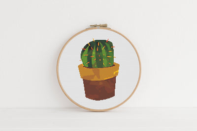 Cactus Cross Stitch, Instant Download PDF, Aesthetic Room Decor, Modern Stitch Pattern, Rustic Decor, Floral Boho Home Gift, Nursery Wall