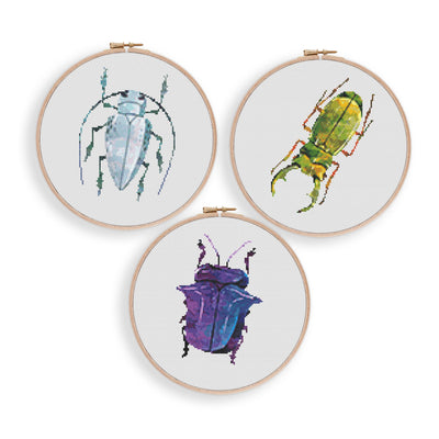 Bug Set Cross Stitch Pattern, Instant Download Pattern PDF, Cross Stitch Art, Modern Stitch Chart, Animal Cross Stitch, Embroidery Kit Set