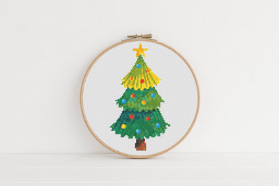 Christmas Tree Cross Stitch Pattern, Instant Download PDF, Xmas Winter Decor, Modern Stitch Chart, Cross Stitch Art, Christmas Gift, Spruce