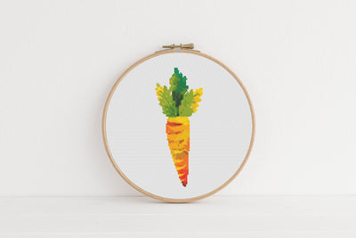 Carrot Cross Stitch Pattern #1474, Instant Download PDF, Nursery Room Decor, Modern Chart, Boho Wall, Cross Stitch Art, Embroidery Pattern