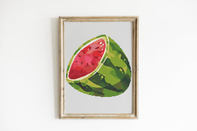 Watermelon Cross Stitch Pattern, Instant Download PDF, Nursery Room Decor, Boho Wall Art, Counted Cross Stitch, Gift Idea Mom, Embroidery