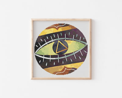 Boho Eye Cross Stitch Pattern, PDF Pattern, Nursery Decor, Modern Stitch Chart, Cross Stitch Art, Embroidery Pattern, Adult Cross Stitch