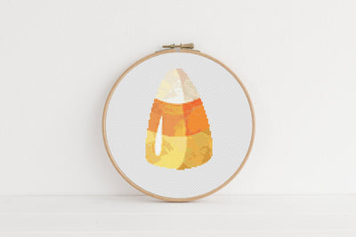 Candy Corn Cross Stitch Pattern, Instant Download PDF, Nursery Art, Modern Stitch Chart, Halloween Decor, Cross Stitch Art, Embroidery Gift