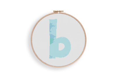 Letter b Cross Stitch, Instant Download Pattern PDF, Modern Stitch Chart, Aesthetic Room Decor, Nursery Wall Art, Tiny Cross Stitch Art