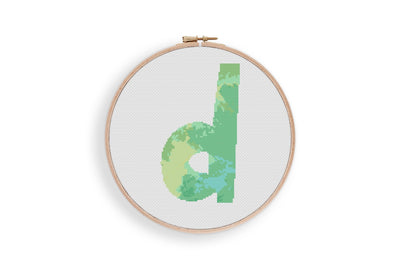 Letter d Cross Stitch, Instant Download Pattern PDF, Modern Stitch Chart, Aesthetic Room Decor, Nursery Wall Art, Tiny Cross Stitch Art