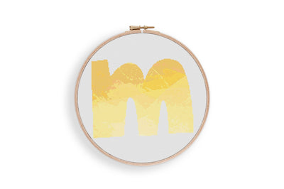 Letter m Cross Stitch, Instant Download Pattern PDF, Modern Stitch Chart, Aesthetic Room Decor, Nursery Wall Art, Tiny Cross Stitch Art