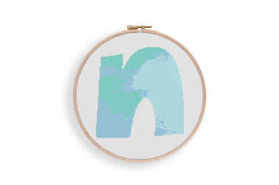 Letter n Cross Stitch, Instant Download Pattern PDF, Modern Stitch Chart, Aesthetic Room Decor, Nursery Wall Art, Tiny Cross Stitch Art