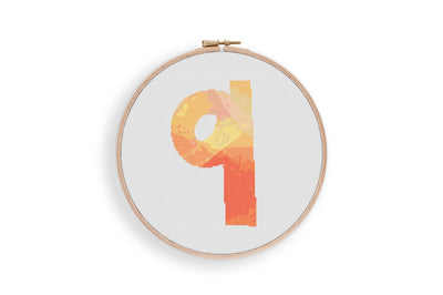 Letter q Cross Stitch, Instant Download Pattern PDF, Modern Stitch Chart, Aesthetic Room Decor, Nursery Wall Art, Tiny Cross Stitch Art