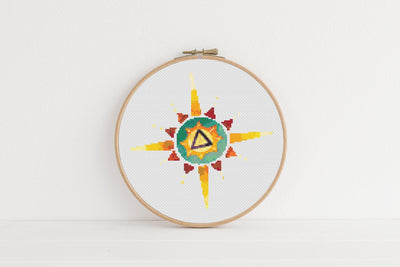 Boho Sun Cross Stitch Pattern, PDF Pattern, Nursery Decor, Modern Stitch Chart, Cross Stitch Art, Embroidery Pattern, Adult Cross Stitch