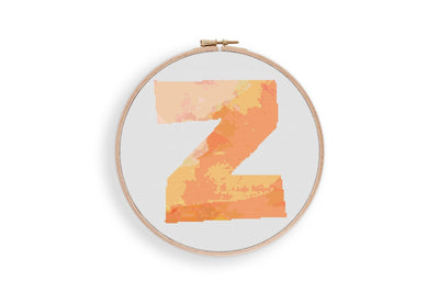 Letter z Cross Stitch, Instant Download Pattern PDF, Modern Stitch Chart, Aesthetic Room Decor, Nursery Wall Art, Tiny Cross Stitch Art