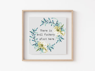 Evil Cross Stitch Pattern, Instant Download PDF Pattern, Counted Cross Stitch, Modern Stitch Chart, Embroidery Pattern,Funny Quote Gift
